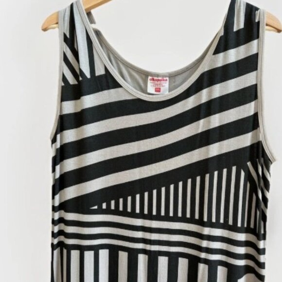 OlkaPolka Womens Maxi Dress Abstract Pattern Sleeveless Summer Size XXL Boho - Picture 4 of 11